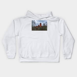 Ruins With tall cylindrical tower of Turaida Medieval Castle Kids Hoodie